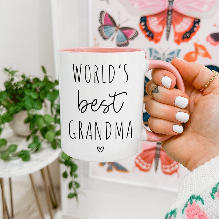 Cute Handwritten World's Best Grandma Coffee Mug