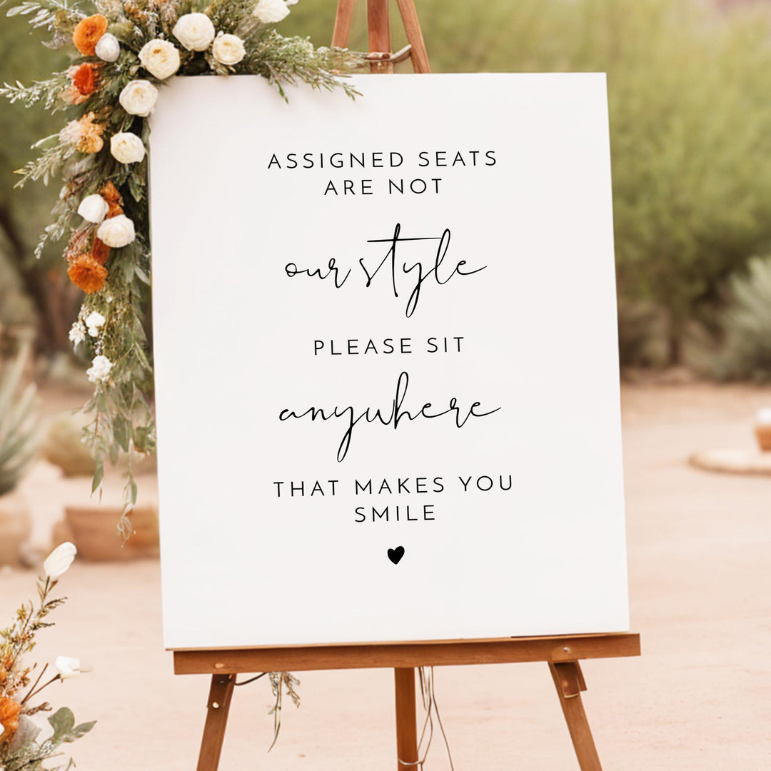 ADELLA Open Seating Sign - Assigned Seats Not Our Style