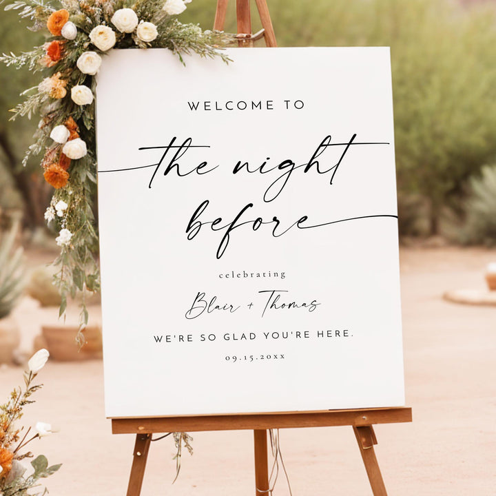 BLAIR The Night Before Rehearsal Dinner Welcome Sign