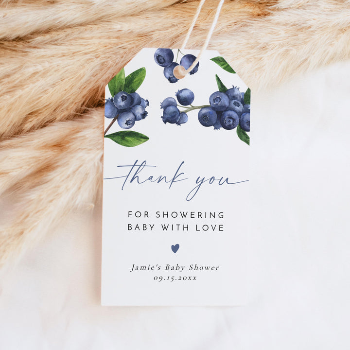 JAMIE Watercolor Blueberry Favor Tag