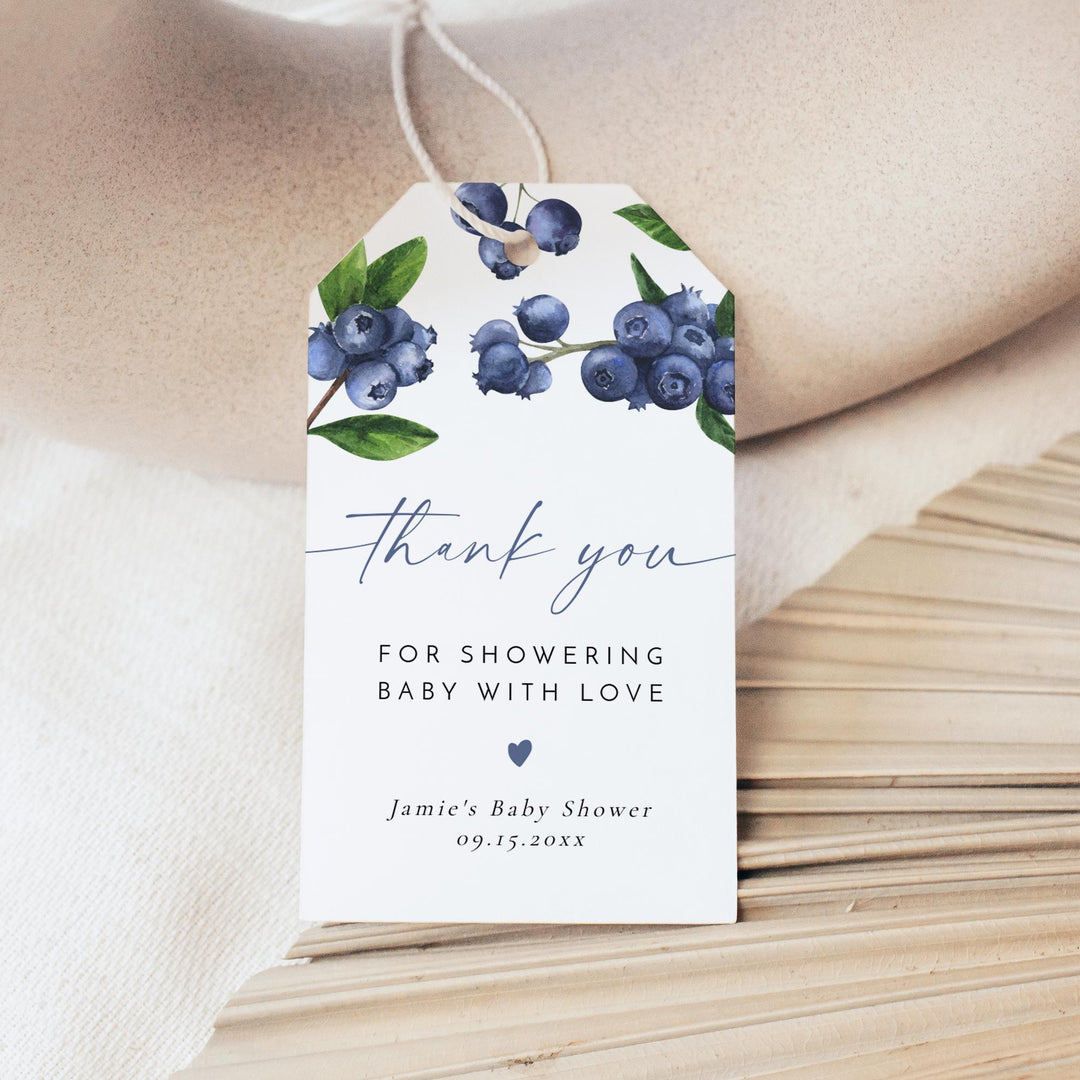 JAMIE Watercolor Blueberry Favor Tag