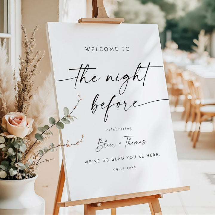 BLAIR The Night Before Rehearsal Dinner Welcome Sign