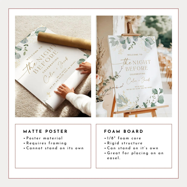 CALIA The Night Before Rehearsal Dinner Welcome Sign