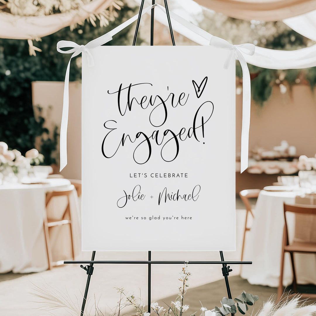 JOLIE They're Engaged Engagement Party Welcome Sign