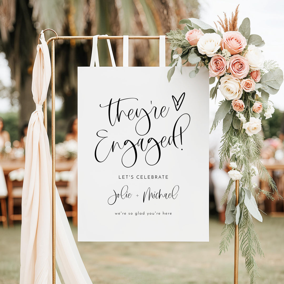 JOLIE They're Engaged Engagement Party Welcome Sign