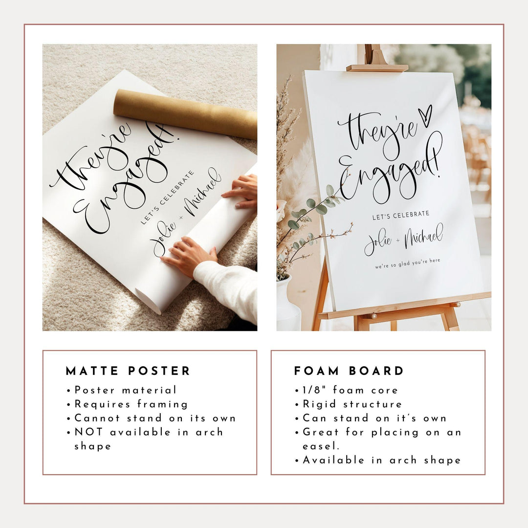 JOLIE They're Engaged Engagement Party Welcome Sign