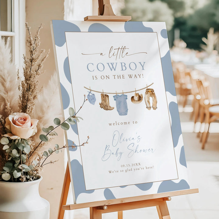 CLINT Little Cowboy Baby Shower Welcome Sign