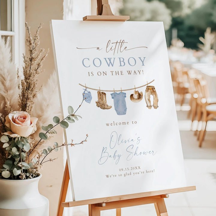 CLINT Little Cowboy Baby Shower Welcome Sign