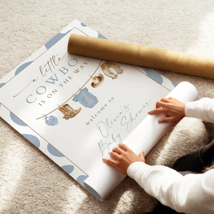 CLINT Little Cowboy Baby Shower Welcome Sign