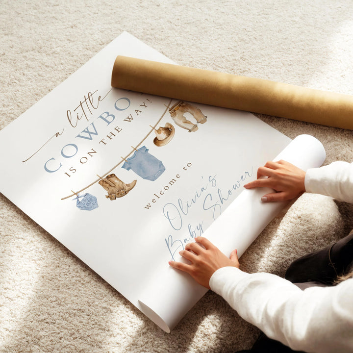 CLINT Little Cowboy Baby Shower Welcome Sign