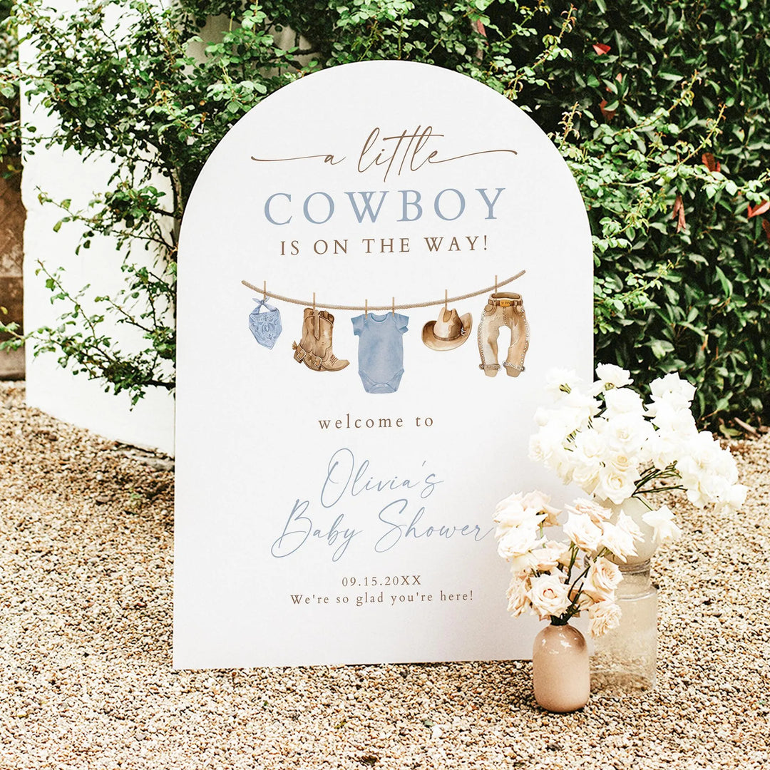CLINT Little Cowboy Baby Shower Welcome Sign
