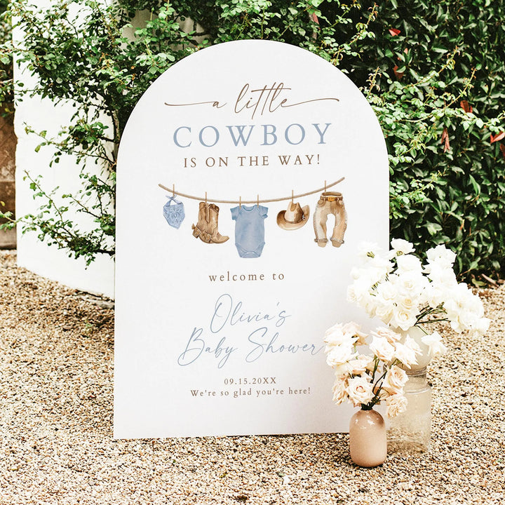 CLINT Little Cowboy Baby Shower Welcome Sign