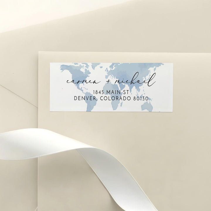 CARMEN Blue Map Destination Return Address Label