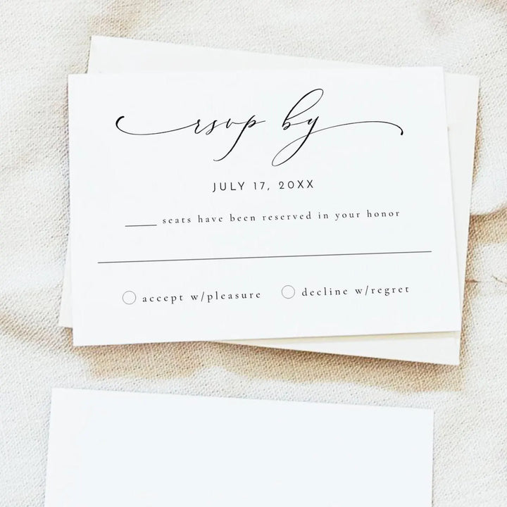 VALENTINA Elegant Calligraphy Wedding 3 Piece Suite