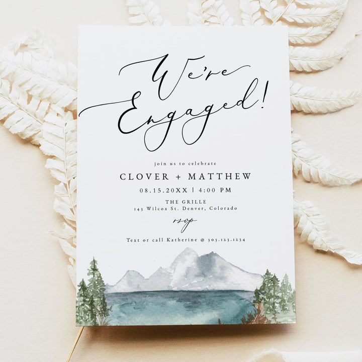 CLOVER We're Engaged Outdoor Engagement Party Invitation