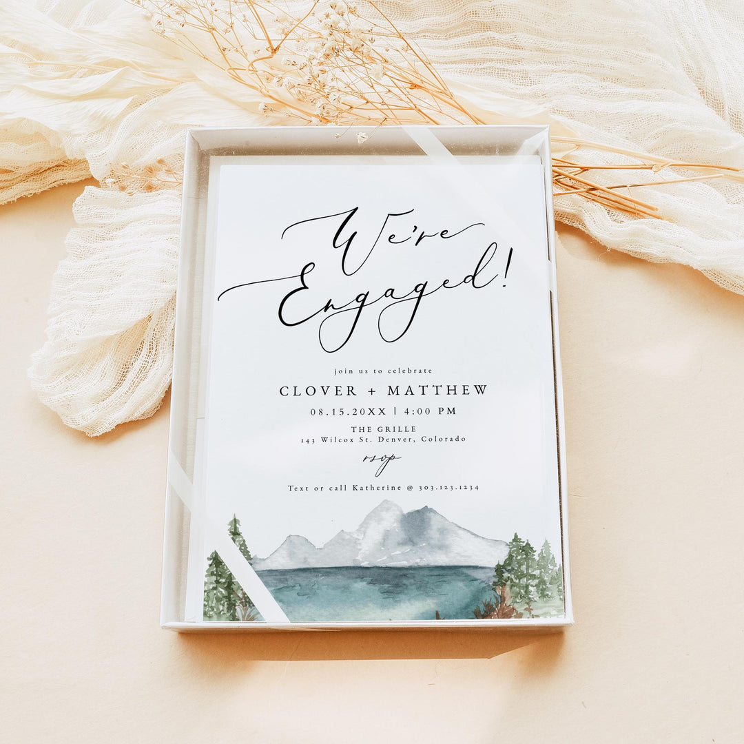 CLOVER We're Engaged Outdoor Engagement Party Invitation