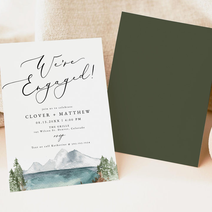 CLOVER We're Engaged Outdoor Engagement Party Invitation