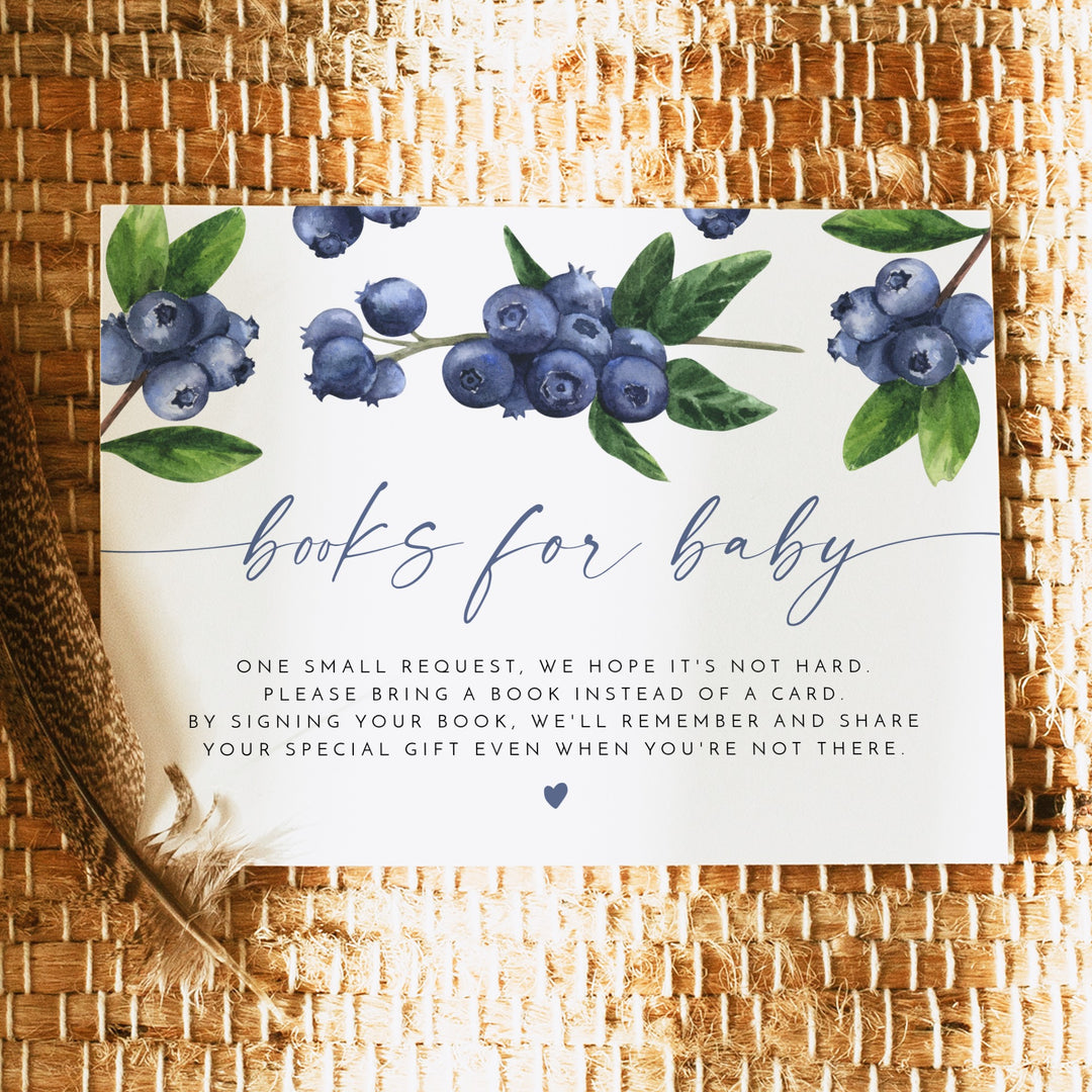 JAMIE A Berry Sweet Baby On the Way Blueberry Baby Shower Books for Baby Insert Card