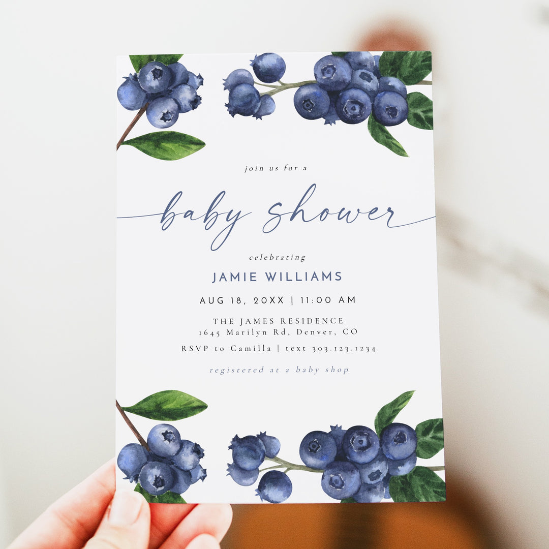 JAMIE Blueberry Baby Shower Invitation
