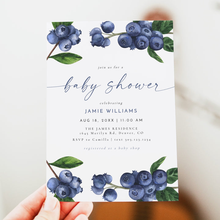 JAMIE Blueberry Baby Shower Invitation