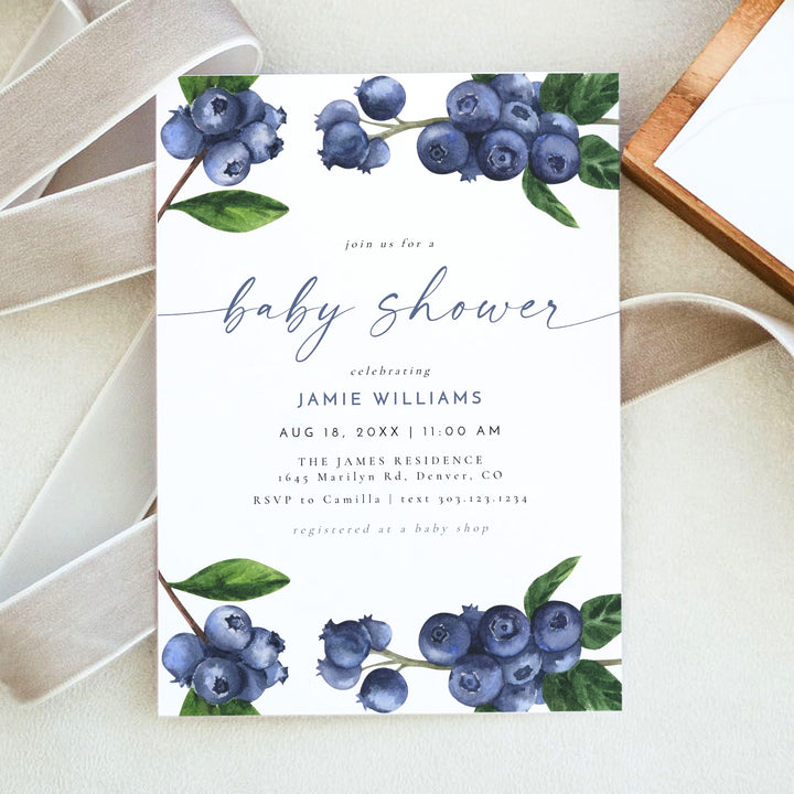 JAMIE Blueberry Baby Shower Invitation