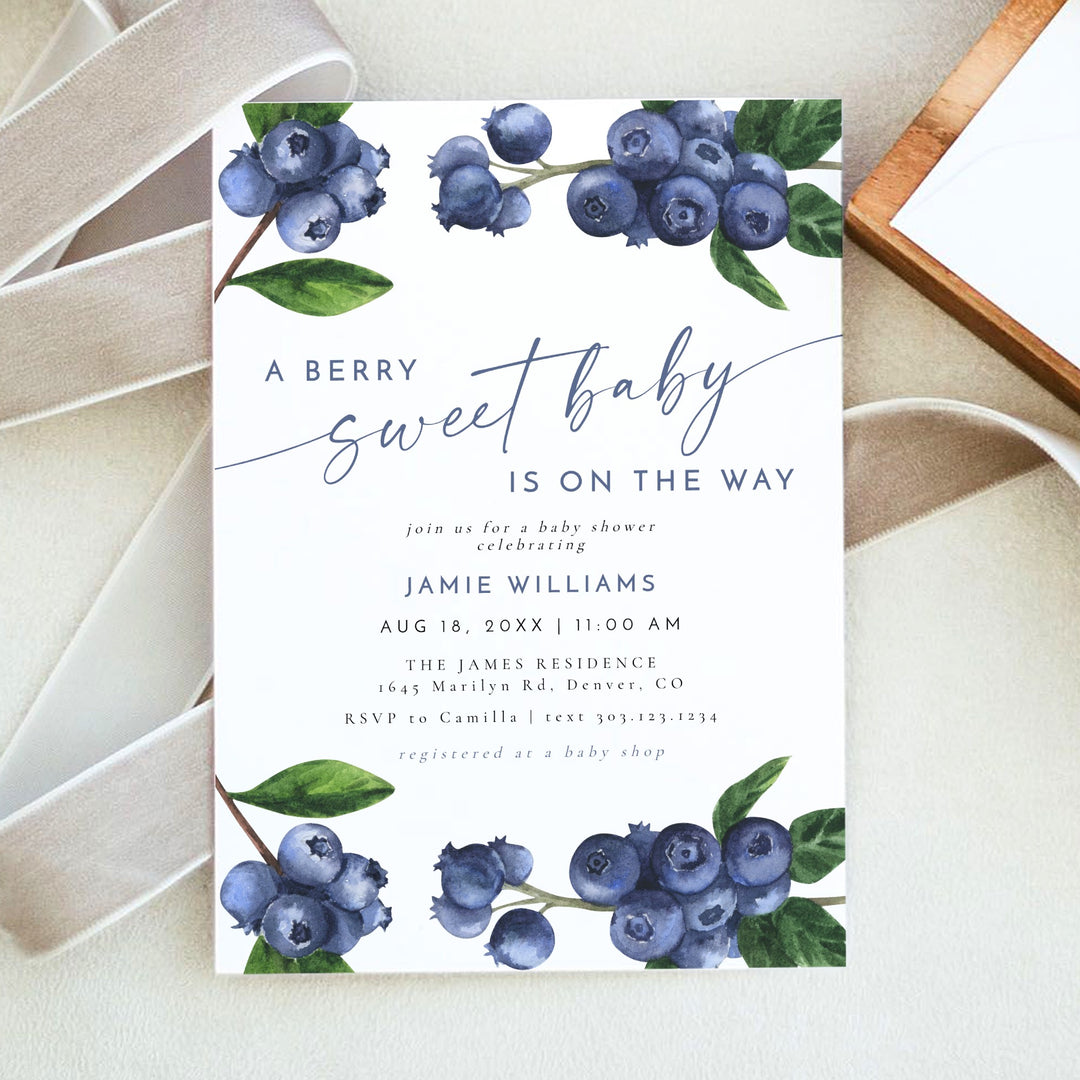 JAMIE A Berry Sweet Baby On the Way Baby Shower Invitation