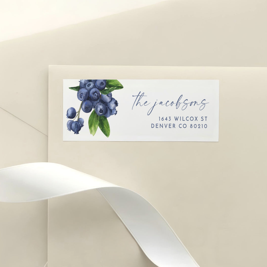 JAMIE Berry Watercolor Blueberry Return Address Labels