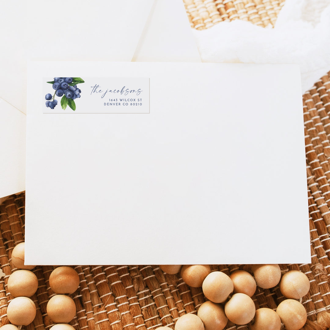 JAMIE Berry Watercolor Blueberry Return Address Labels