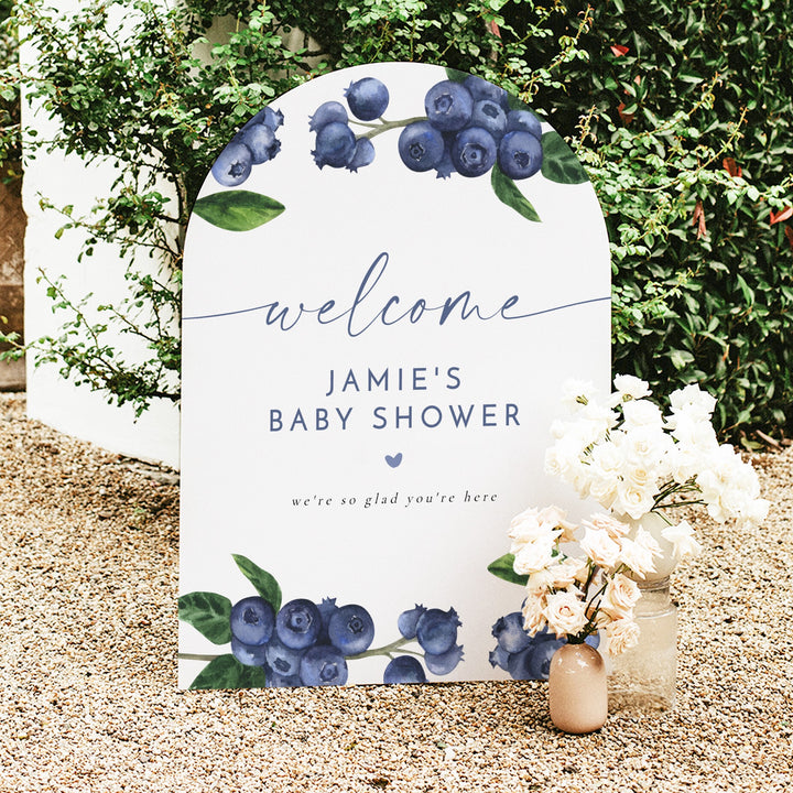 JAMIE Blueberry Baby Shower Welcome Sign