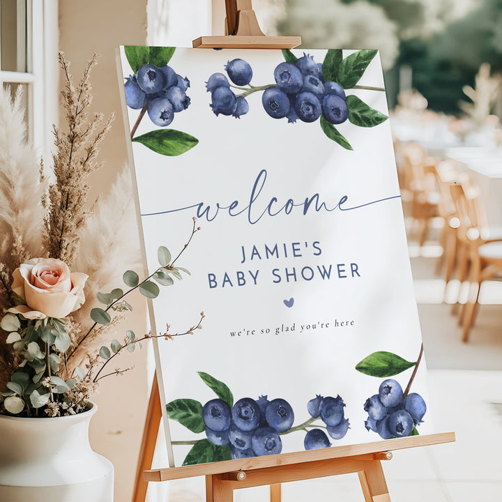 JAMIE Blueberry Baby Shower Welcome Sign