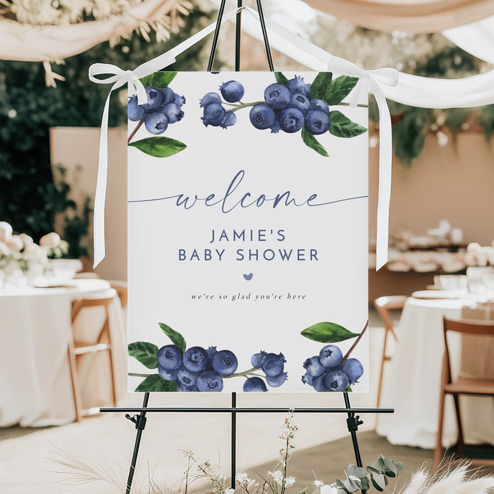 JAMIE Blueberry Baby Shower Welcome Sign