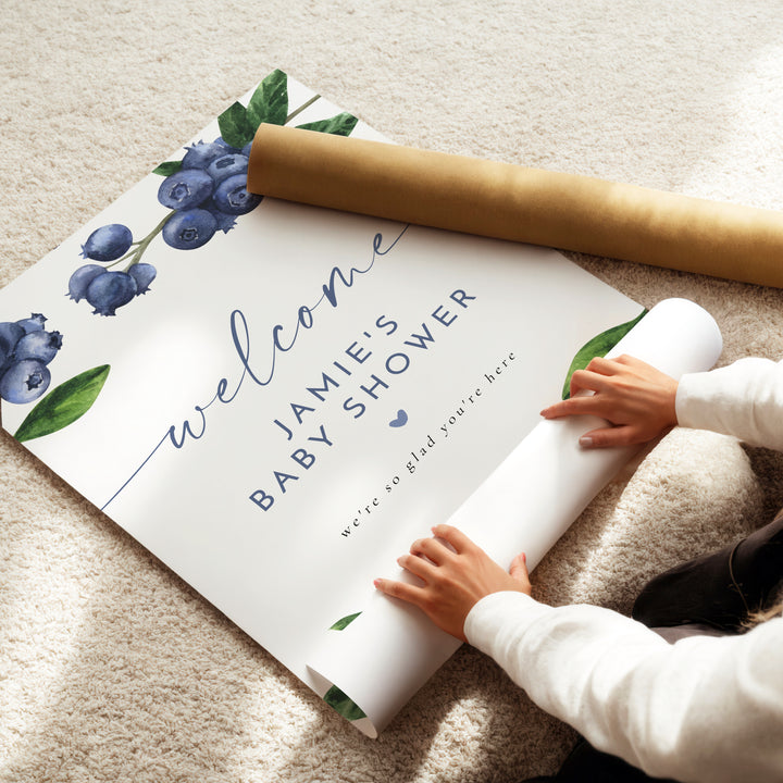 JAMIE Blueberry Baby Shower Welcome Sign