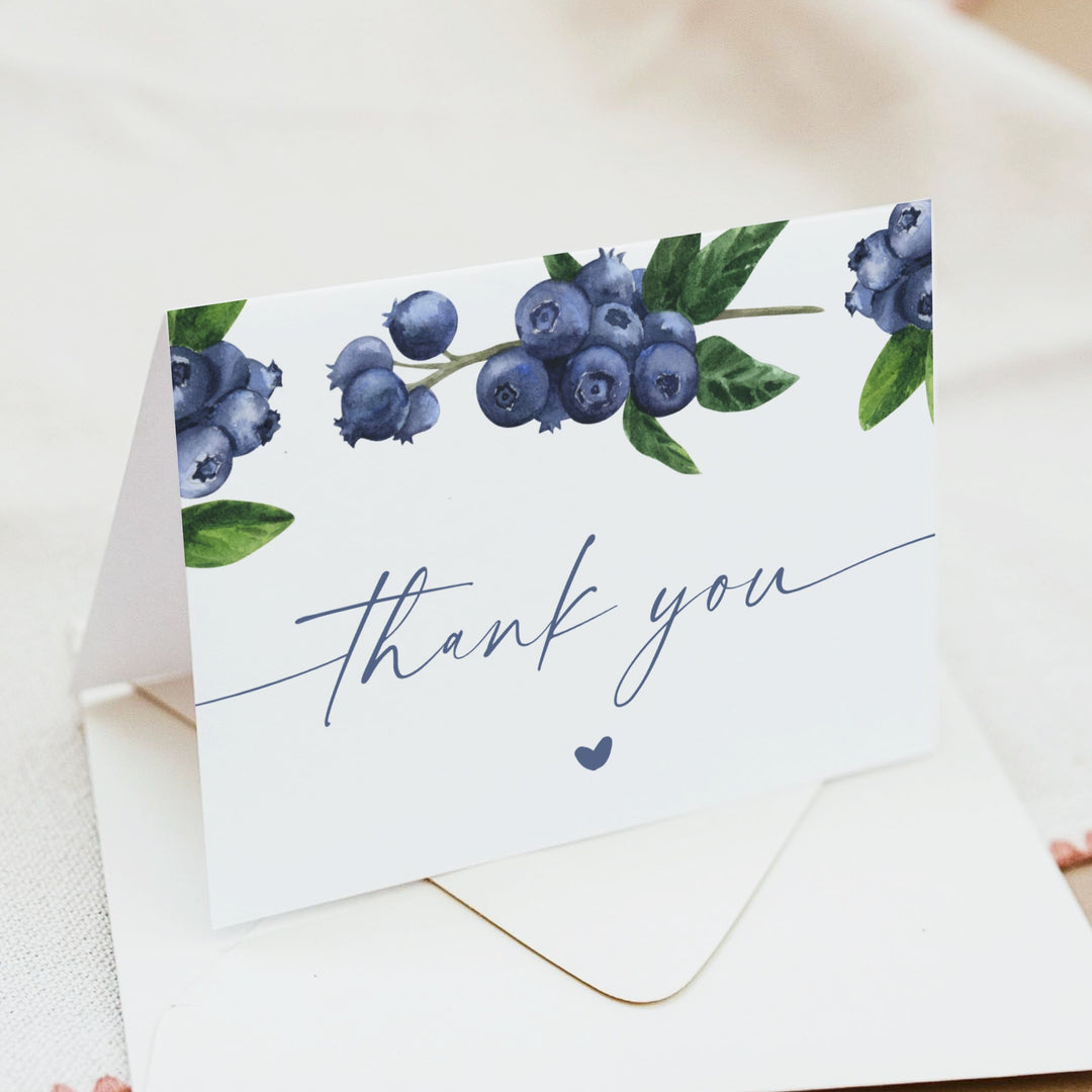 JAMIE A Berry Sweet Baby On the Way Blueberry Baby Shower Thank You Cards