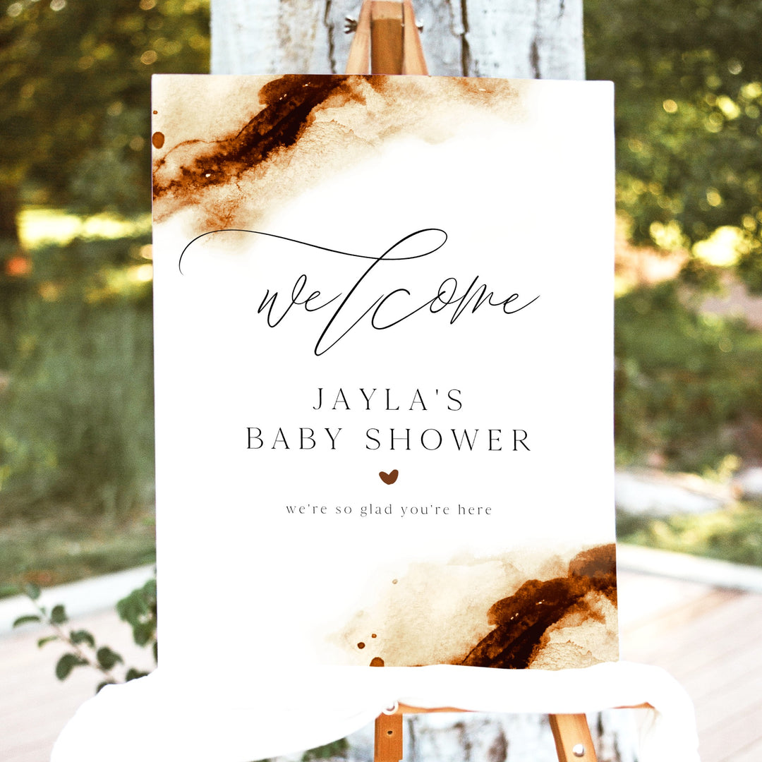 JAYLA Modern Rust Desert Baby Shower Welcome Sign