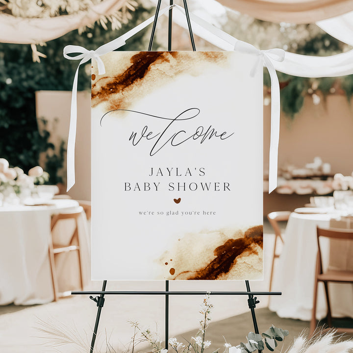 JAYLA Modern Rust Desert Baby Shower Welcome Sign