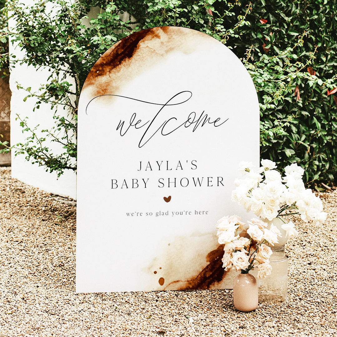 JAYLA Modern Rust Desert Baby Shower Welcome Sign