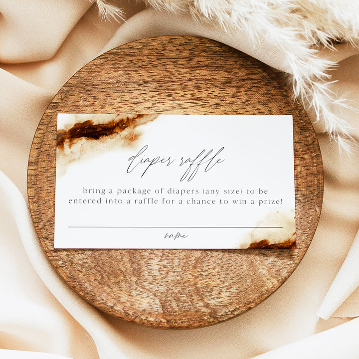 JAYLA Fall Boho Baby Shower Diaper Raffle Card
