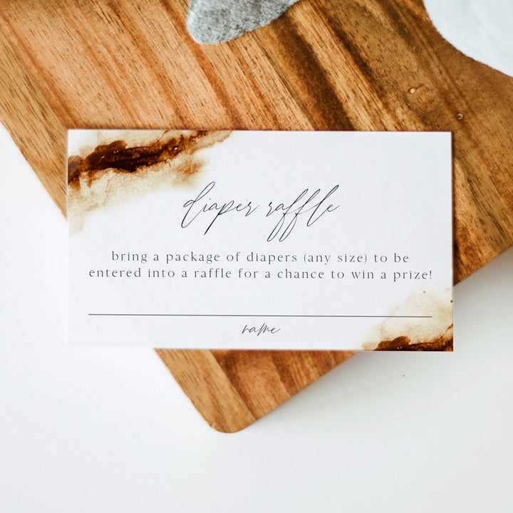 JAYLA Fall Boho Baby Shower Diaper Raffle Card