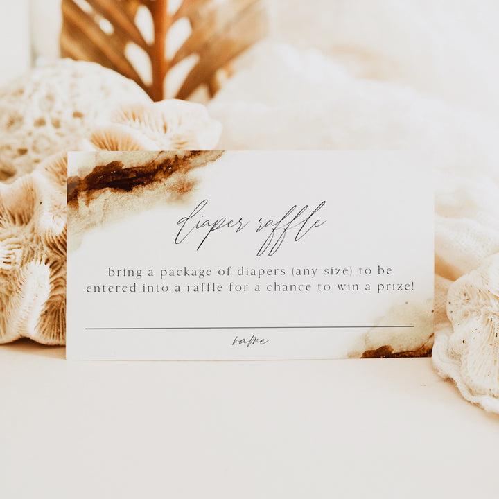 JAYLA Fall Boho Baby Shower Diaper Raffle Card