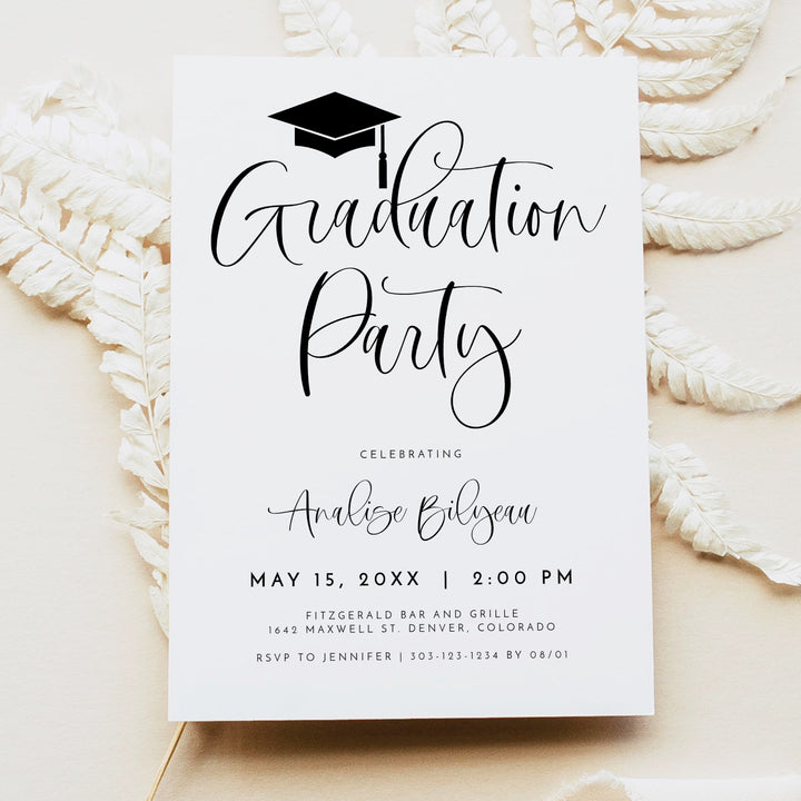 JOLIE Minimalist Graduation Party with Photo Invitation