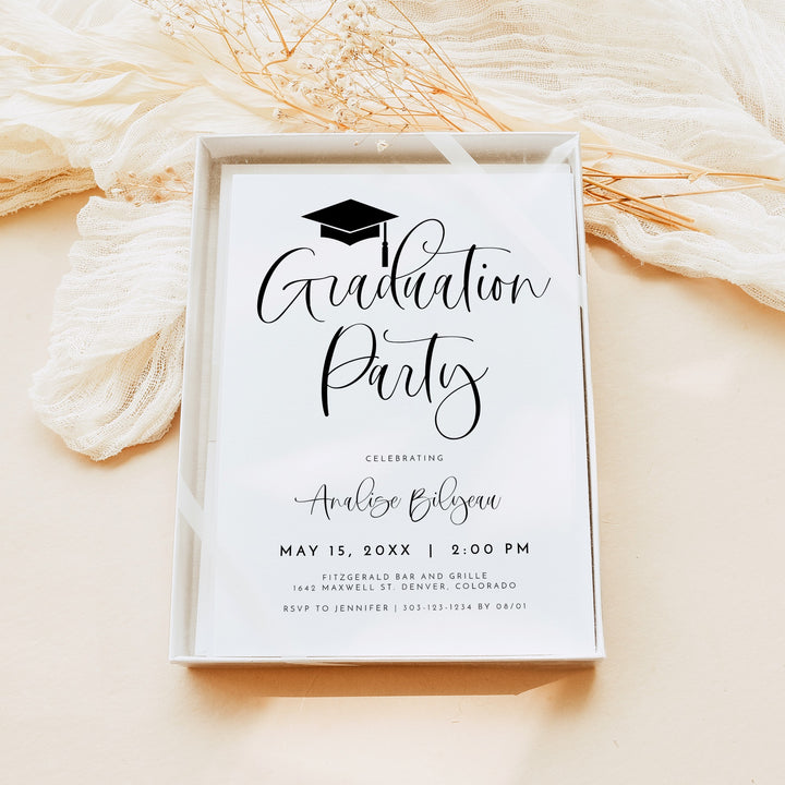 JOLIE Minimalist Graduation Party with Photo Invitation