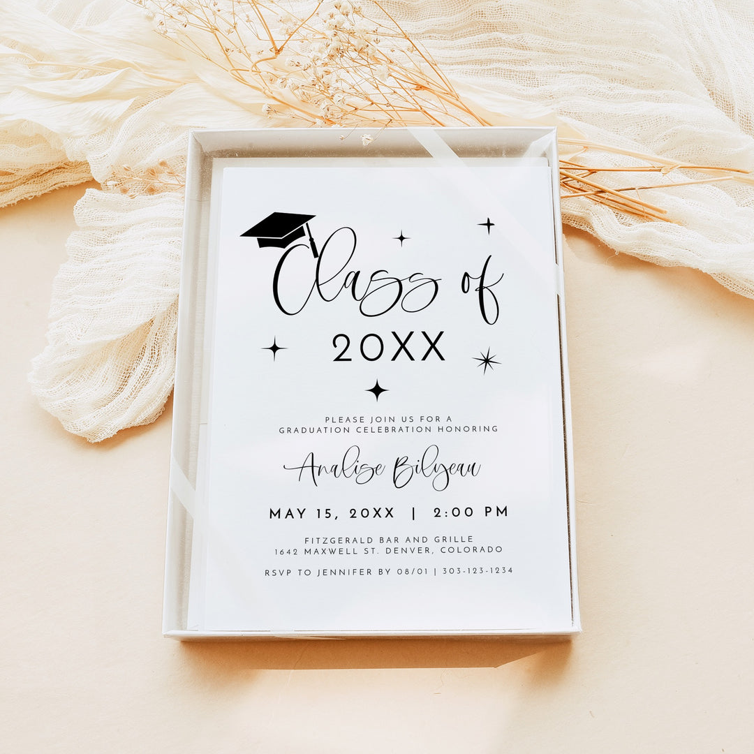 JOLIE Minimalist Class of 20XX Graduation Party with Photo Invitation