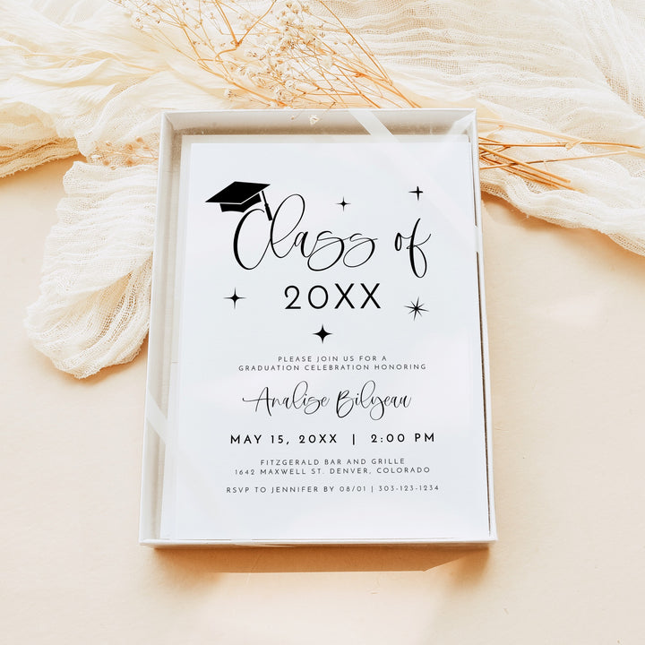 JOLIE Minimalist Class of 20XX Graduation Party with Photo Invitation