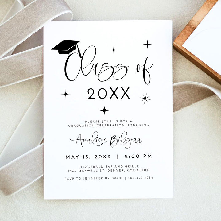 JOLIE Minimalist Class of 20XX Graduation Party with Photo Invitation