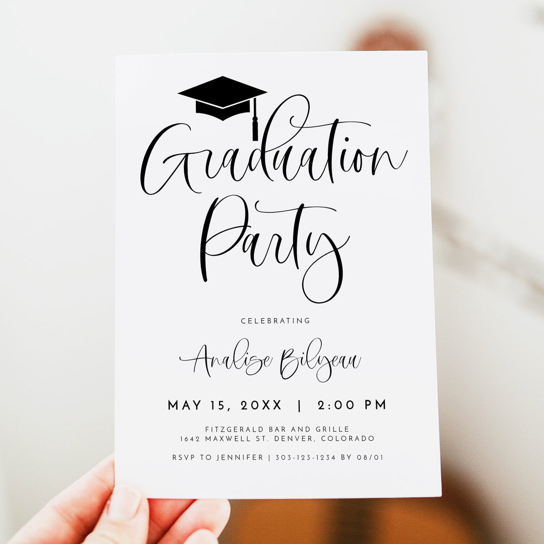 JOLIE Minimalist Graduation Party with Photo Invitation