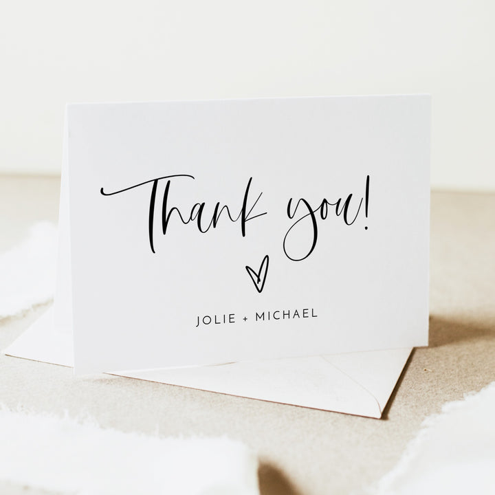JOLIE Oh Baby Black & White Minimalist Baby Shower Thank You Card