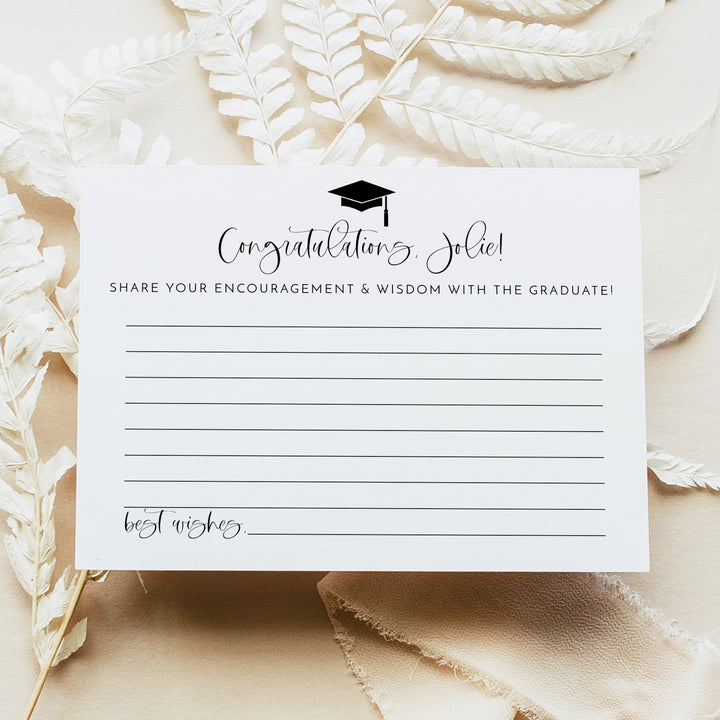 JOLIE Words of Wisdom Graduation Advice  Activity Card & Table Sign