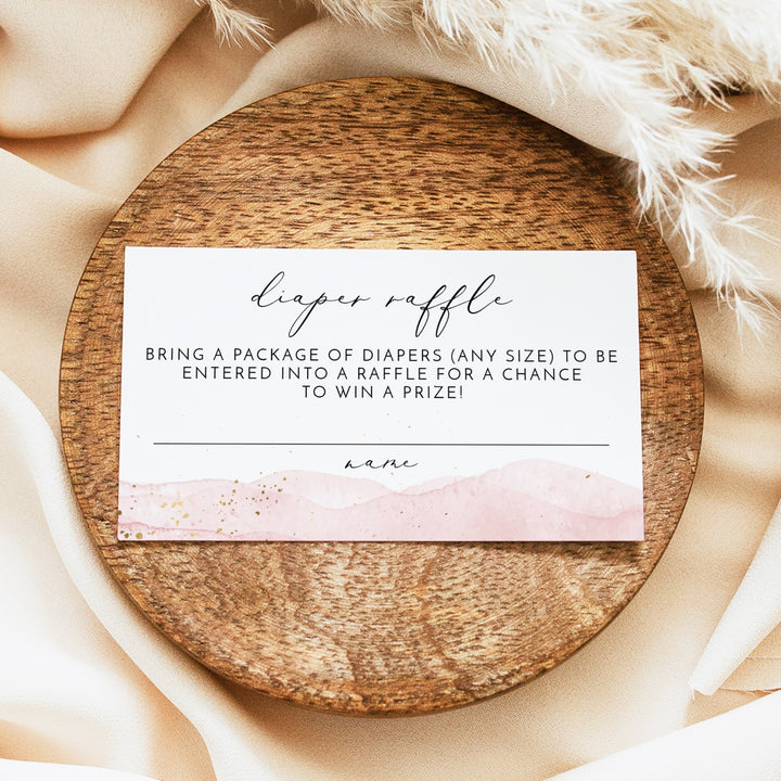 JULIEN Pink Watercolor & Gold Elegant Baby Shower Invitation Suite