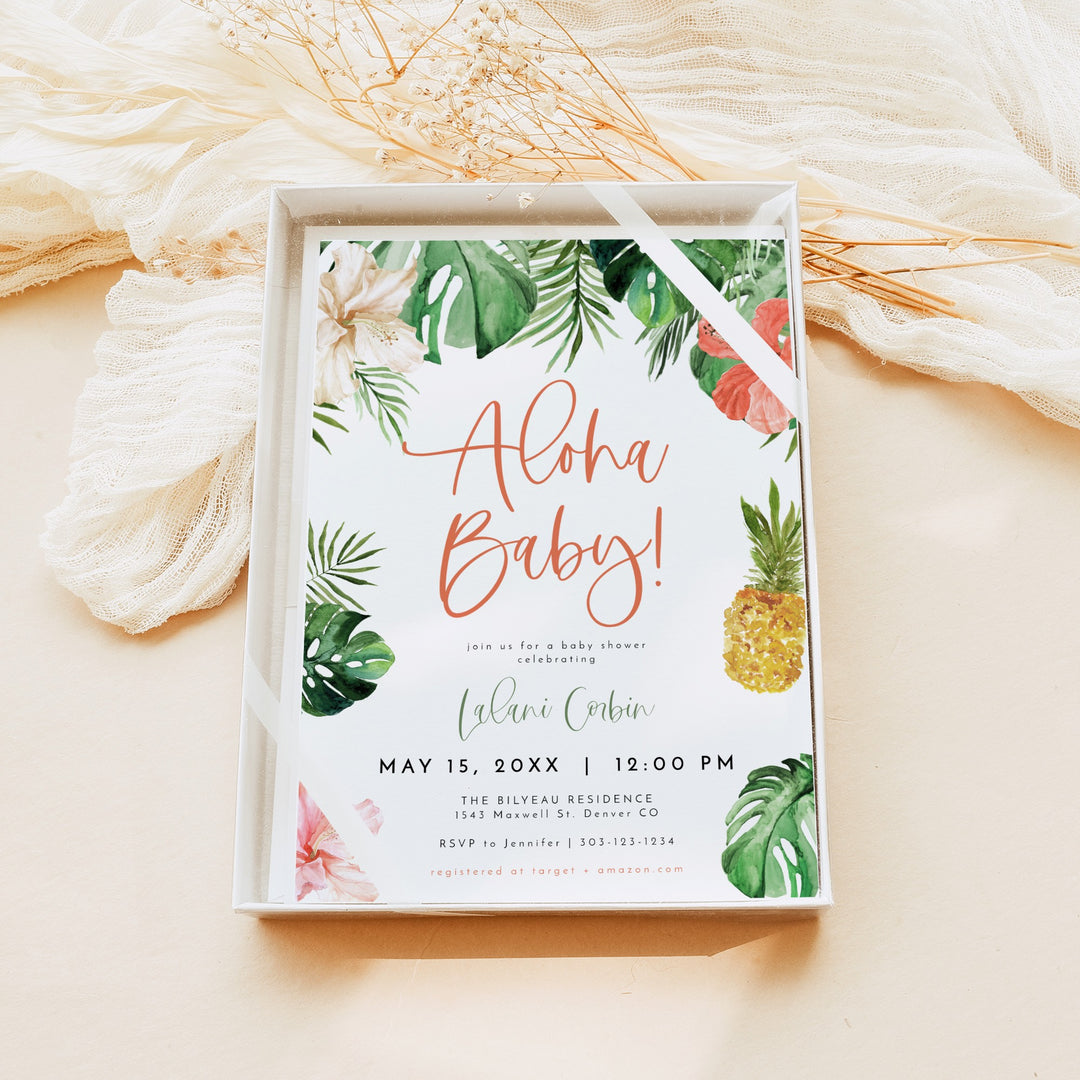 LALANI Tropical Aloha Baby Shower Invitation