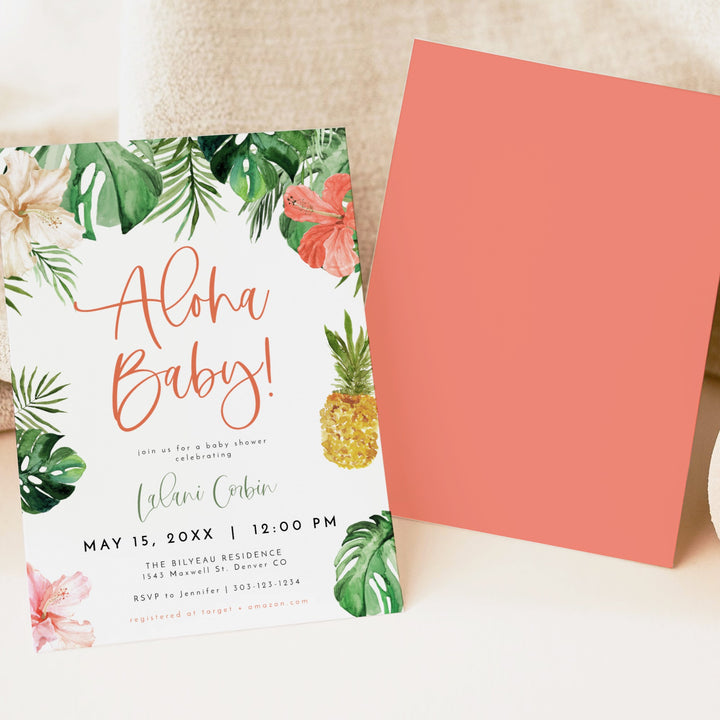 LALANI Tropical Aloha Baby Shower Invitation